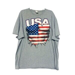 Vintage Fruit of the Loom USA America T Shirt Stars Stripes America Map Outline